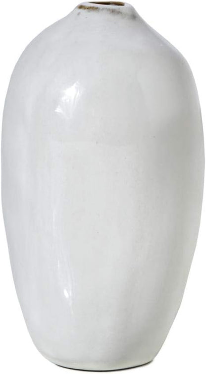 Serene Spaces Living Free-Form Glazed Ceramic Bud Vase, Set of 4- Centerpiece for Vintage Weddings, Events, Measures 5.5" Tall and 2.75" Diameter