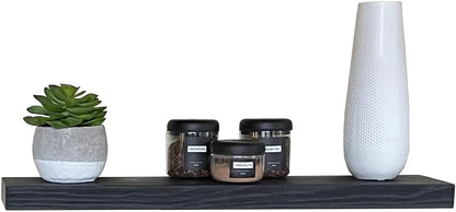 joelsantiques - 36 Inch Wooden Floating Shelves for Wall - 36x8x2 in - Made of Natural Wood - Heavy Duty Rustic Wall Shelves for Bedroom - Perfect for Living Room, Kitchen - Black