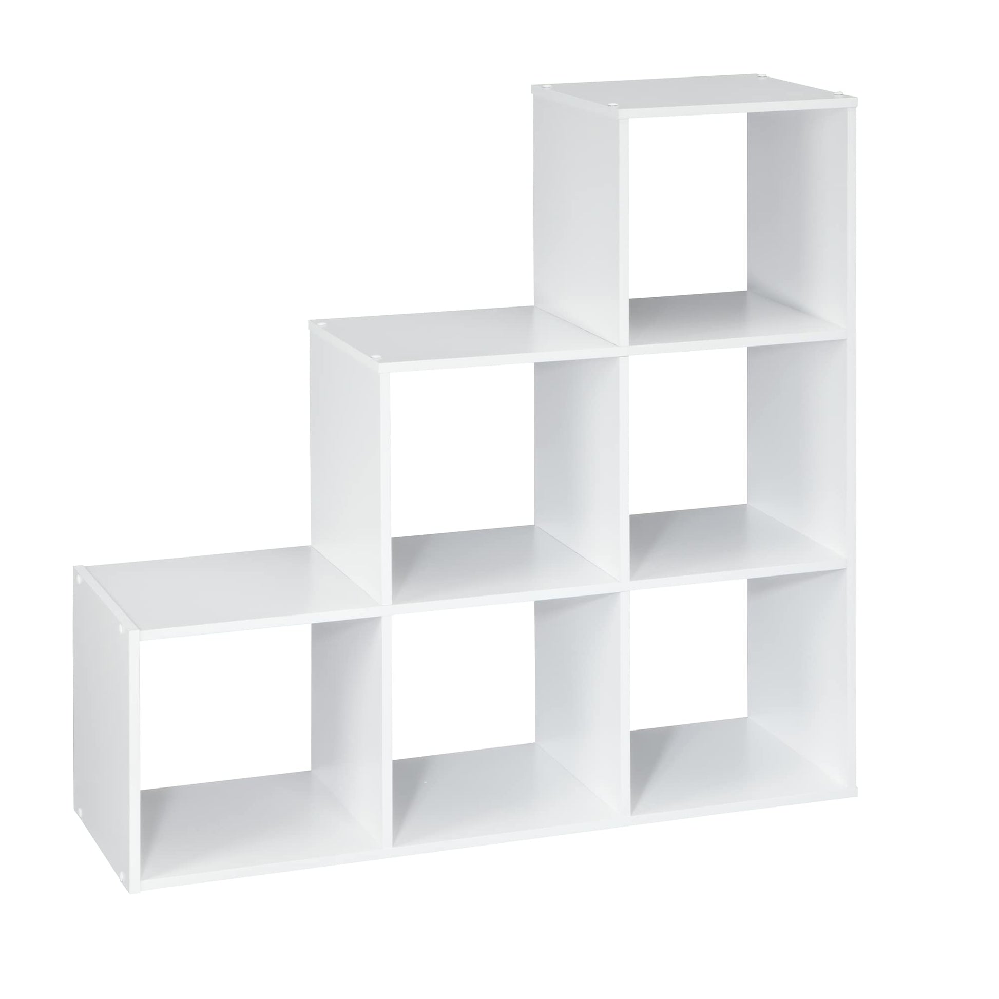 ClosetMaid Cubeicals 3-2-1 Cube Storage Shelf Organizer Bookshelf, 3 Tier, Steps, Corner Unit, Easy