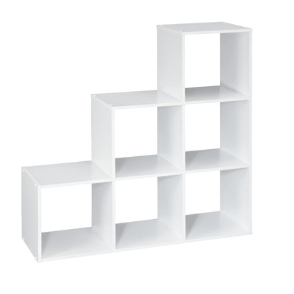 ClosetMaid Cubeicals 3-2-1 Cube Storage Shelf Organizer Bookshelf, 3 Tier, Steps, Corner Unit, Easy