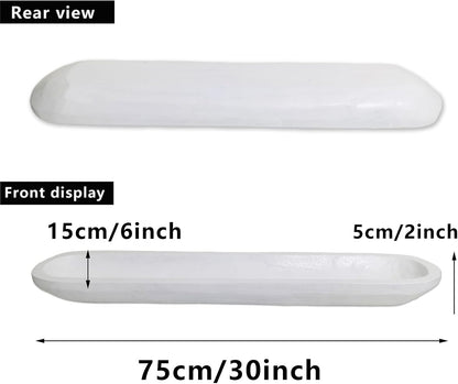 Wooden Dough Bowl Decor, Vintage Wooden Bowl Hand Carved Home Decor for Dining Table Center, Living Room, Kitchen Decor. (30inch white)