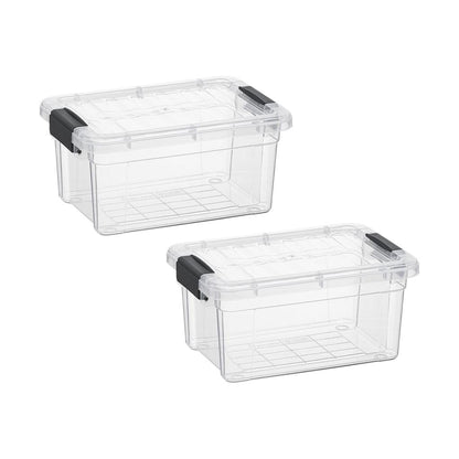 Superio Clear Storage Boxes with Lids, 3.4 Quart Plastic Container Bins for Organizing, Stackable