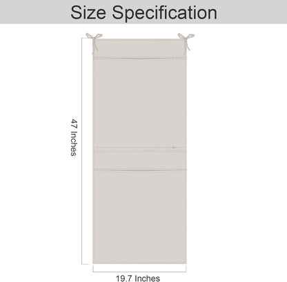 100% Linen Hanging Laundry Bag with 2 Compartments, Over the Door Laundry Hamper, Dirty Clothes Space Saving Organizer 19.7 x 47 Inches, Linen