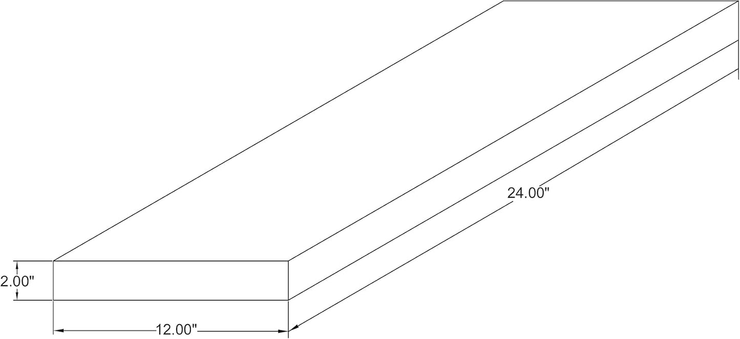 Joel's Antiques - 24 Inch Wooden Floating Shelves for Wall - 24x12x2 in - Made of Natural Wood - Short Deep Heavy Duty Rustic Wall Shelves for Bedroom - Perfect for Bathroom, Kitchen - Gray