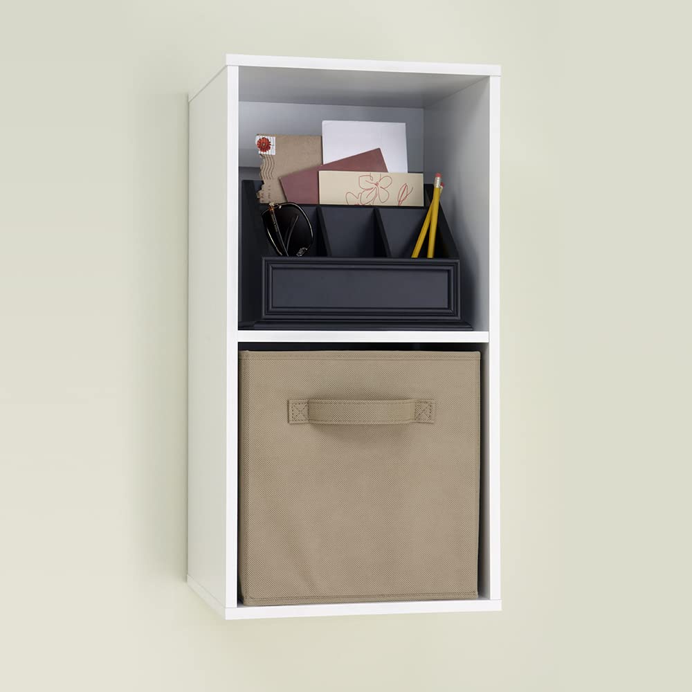 ClosetMaid Cubeicals 2 Cube Storage Shelf Organizer Bookshelf, Stackable or Hanging Wall Mount