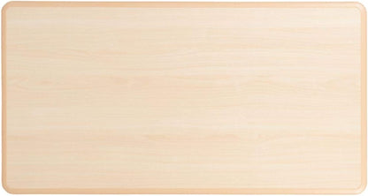 Flash Furniture Emmy Adjustable Classroom Activity Table with 6 Stackable Chairs, Plastic Activity Table for Kids, 23.625" W x 47.25" L, Natural