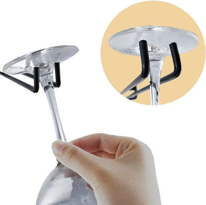 2 Packs 12 Inch Wine Glass Rack Wall Mounted Wine Glass Holder Under Cabinet, Hanging Stemware Racks, Wall Wine Cup Holder Hangers Under Shelf, Wire Wine Glass Racks for Bar, Kitchen