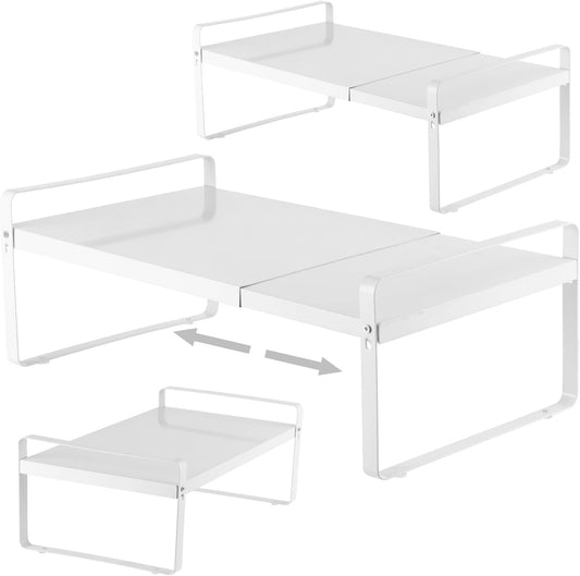 3 Pack Expandable Cabinet Shelf Organizer Kitchen Shelf Riser Stackable Pantry Shelves Kitchen Organizers and Storage Metal Spice Rack Countertop Organizer Cupboard Adjustable Shelfs Desk Rack Shelf