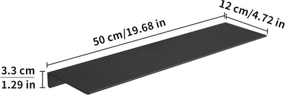 JOOM Small Metal Wall Floating Shelf - Metal Wall Shelf, Black Floating Shelf, Small Bathroom Shelf, Display Shelves for Wall Storage (Black, 20 in)