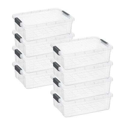 Superio Storage Bins with Lids, Clear Plastic Containers for Organizing, Stackable Totes, BPA Free