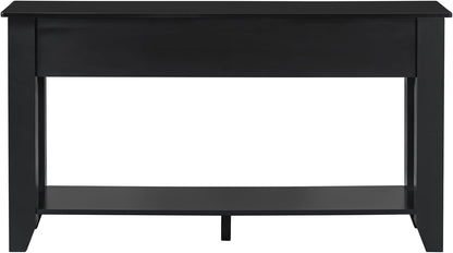 Farmhouse Modern Console Table 55.4-Inch Entryway Sofa Table with Drawers & Storage Shelf for Living Room Hallway Entrance, Black
