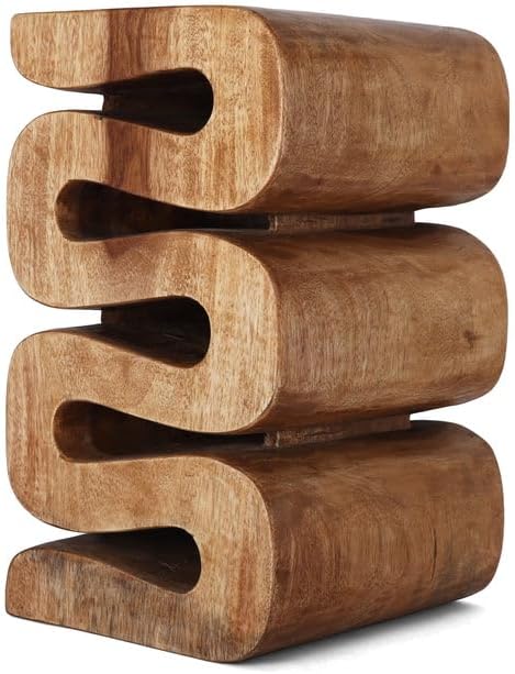 Rutledge & King Aspen Wood End Table - Unique Wooden Side Table - Mid Century Side Table - Saur