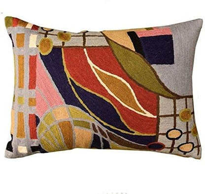 Lumbar Hundertwasser Throw Pillow Cover Biomorph Abstract Pillowcase Modern Couch Cushion Farmhouse Chair Pillowsham Outdoor Chair Cushions Handmade Wool Size 14x20