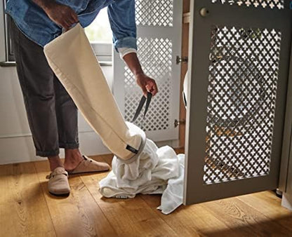 Joseph Joseph Tota 90 liter/23.8 gallon Laundry Hamper Separation Basket with lid, 2 Removable Washing Bags with Handles - Ecru