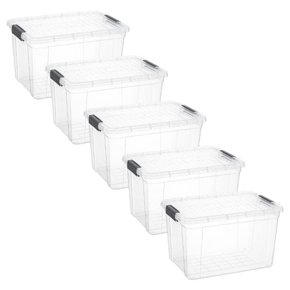 Superio Clear Storage Boxes with Lids, 14.25 Quart Plastic Container Bins for Organizing, Stackable