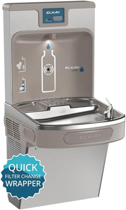 Elkay LZS8WSSP Enhanced Bottle Filler & Single ADA Cooler Refrigerated Stainless High Capacity Lead Drop Down Wrapper