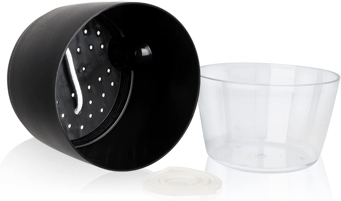 Vanavazon 6 Inch Self Watering Planter Pots for Indoor Plants, 3 Pack African Violet Pots with Wick Rope-Black