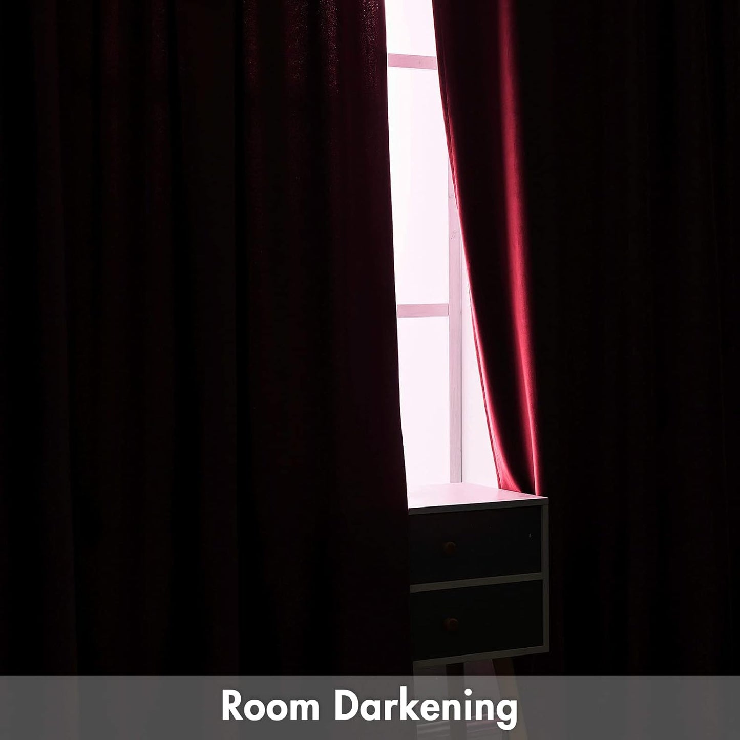 MIULEE Burgundy Velvet Curtains Thermal Insulated Blackout Curtain Christmas Drapes for Bedroom Living Room Darkening 72 Inches Long Curtains Panels Rod Pocket Set of 2