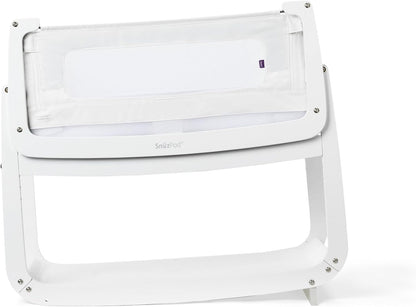 SnuzPod 4 Rocking Baby Bassinet Bedside Sleeper - Lightweight, Portable Bedside Bassinet, Lift Off Crib, Zip Down Wall, 3D Breathable Mattress, 6 Height Settings and Comfort Incline Mode, White