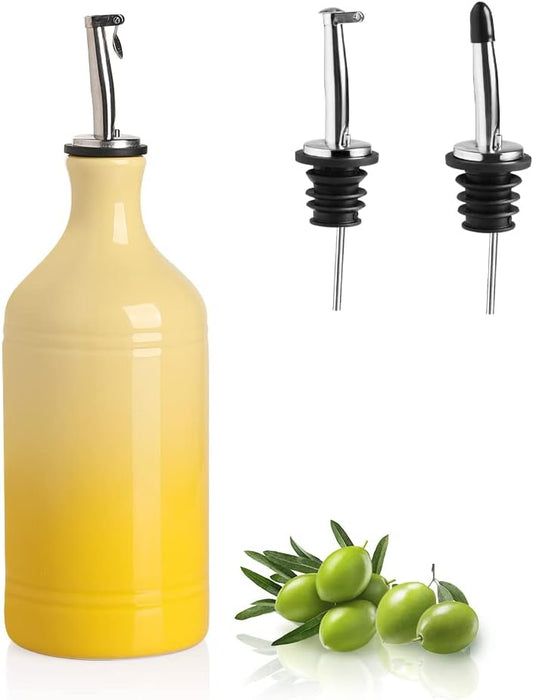 Sweejar Ceramic Olive Oil Dispenser Bottle, Opaque Oil Cruet Protects Oil to Reduce Oxidation
