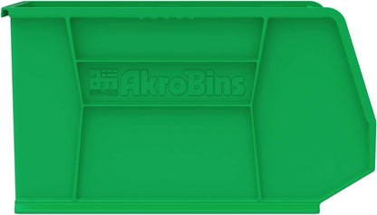 Akro-Mils 30265 AkroBins Plastic Storage Bins, 18"x8.25"x9", Green, 6-Pack