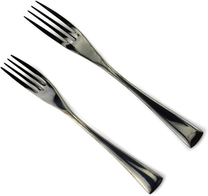JASHII 18/10 Stainless Steel 20 Piece Mirror Polished Black Flatware Set,Dinner Knife Fork Salad Fork Coffee Spoon，Service for 4 ，Black Utensil Sets