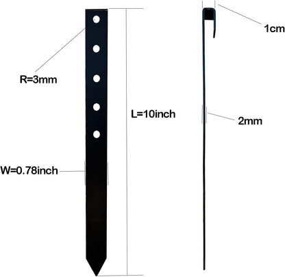 60Pcs Metal Garden Landscape Edging Stakes,Black, 10inch anchoring Stakes Landscape Anchoring Spikes for Terrace Board, Grass Barrier, Landscape Edging Coil, Garden Liner, Bender Board