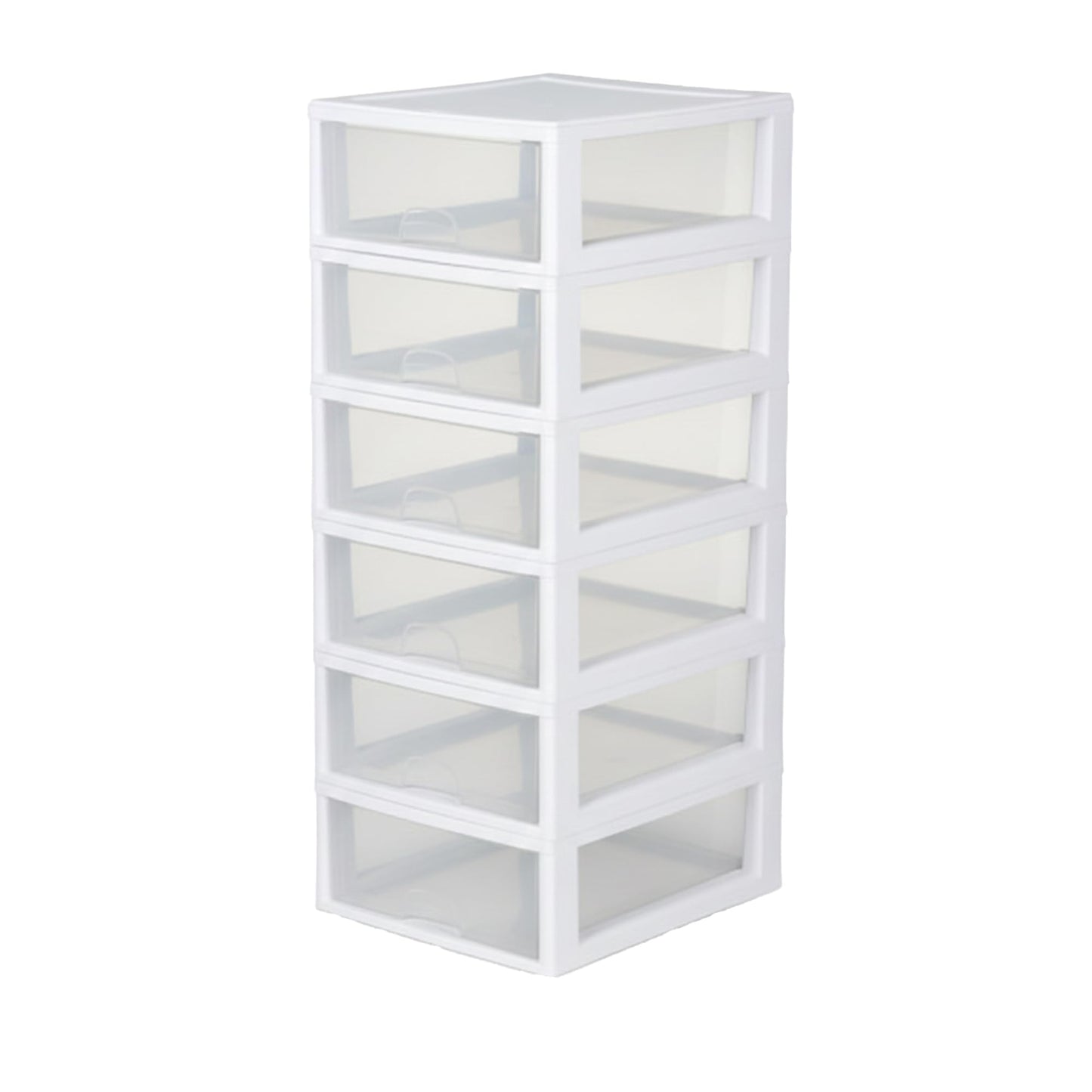 Sterilite 6-Pack 16 Quart Stacking Drawer, Clear Storage Closet Organizer, White Frame - Stackable