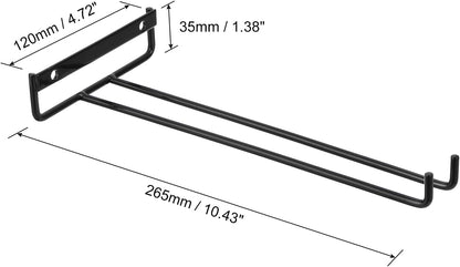 uxcell 5Pcs Wine Glass Rack, 10.43 Inch Iron Wine Glasses Rack Under Cabinet Stemware Rack - Wall Mountable Wine Glass Holder Storage Hanger for Bars Coffee Restaurants Kitchens, Black