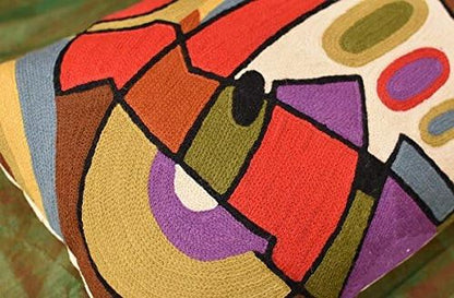 Lumbar Kandinsky Contemporary Throw Pillows - Musical | Modern Pillow Cases | Abstract Pillows | Modern Accent Pillow | Abstract Chair Cushions | Handmade Cushion | Wool Size 14x20