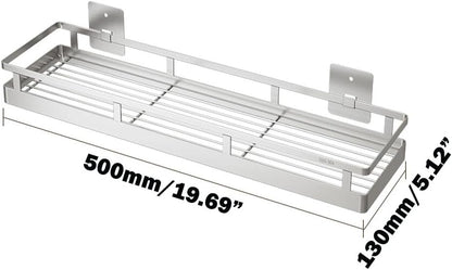 2PCS Kitchen Spice Rack, SUS304 Stainless steel Wall Mount Storage Rack, Seasoning Container, 19.7Inch Spice Organizer, Kitchen Seasoning Hanging Rack, Bathroom Shelf for Storing Toiletries