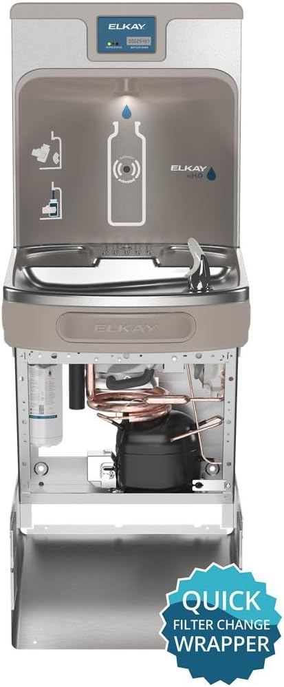 Elkay LZS8WSSP Enhanced Bottle Filler & Single ADA Cooler Refrigerated Stainless High Capacity Lead Drop Down Wrapper