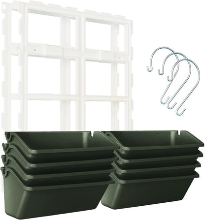 Vertical Wall Hanging Planter, 4-Tier Hanging Planter Rack, 8 Pockets Plant Vegetable Fruit Herb Hanging Pocket Holder Flowerpot or Flowers Vegetables Herb (Army Green)