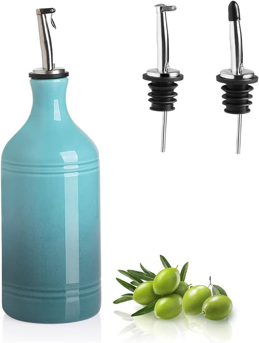 Sweejar Ceramic Olive Oil Dispenser Bottle, Opaque Oil Cruet Protects Oil to Reduce Oxidation