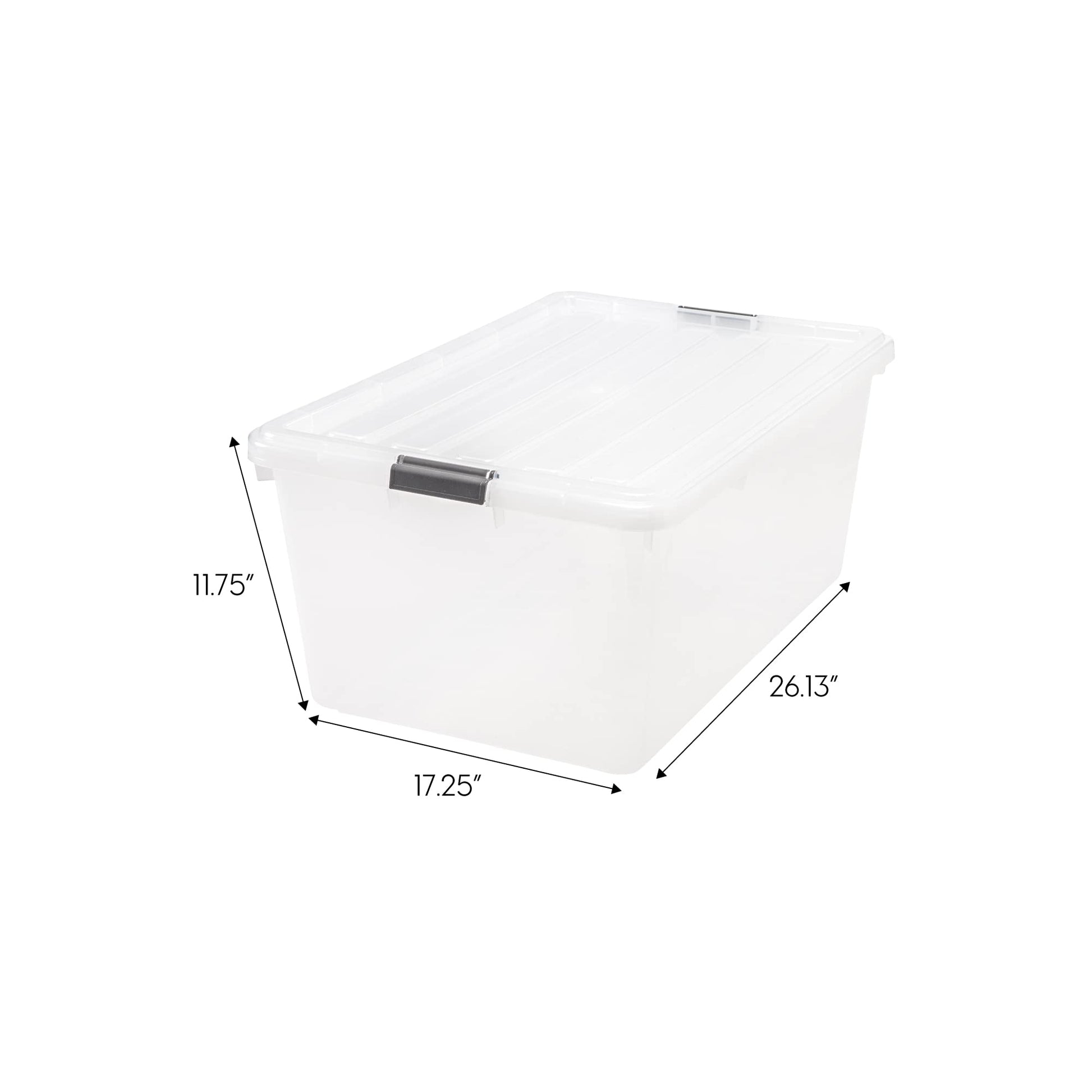 IRIS USA 68 Quart / 17 Gal. Stackable Plastic Storage Bins with Lids and Latch Buckles, 5 Pack