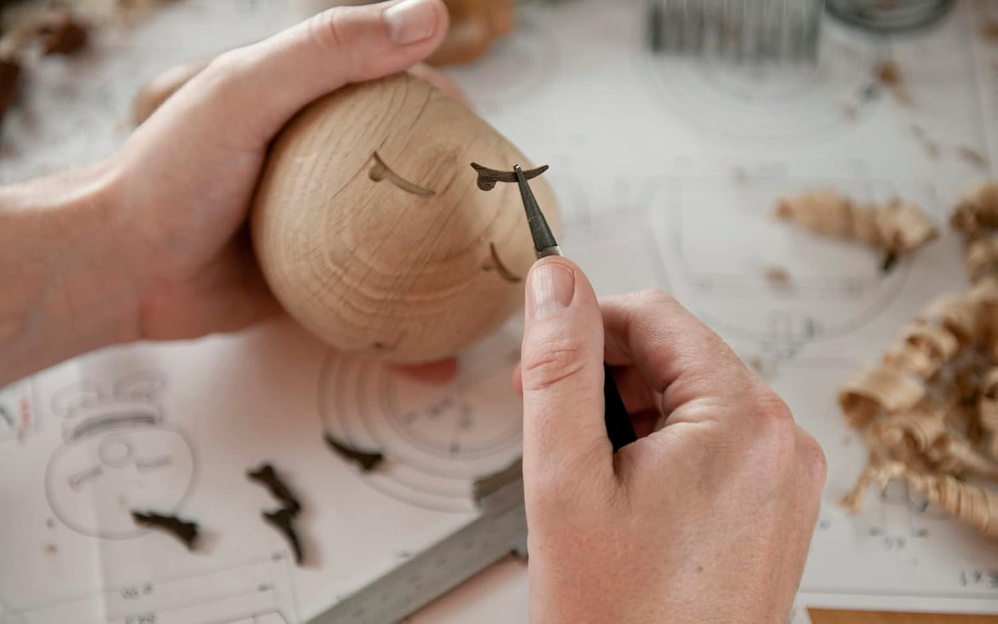 Hoptimist Bimble Whimsical Elegance in a Playful Figure, Adding Joyful Character to Your Space Scandinavian Design - Large Oak, 4.72 x 5.91 x 4.33 inches