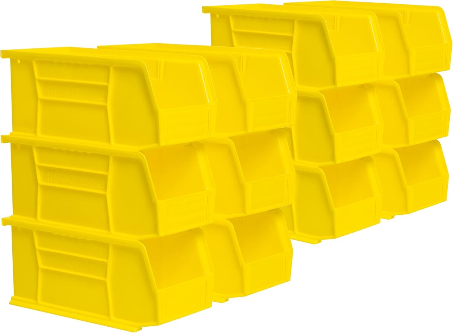 Akro-Mils 30230 AkroBins Plastic Storage Bins, 11"x5"x5", Yellow, 12-Pack