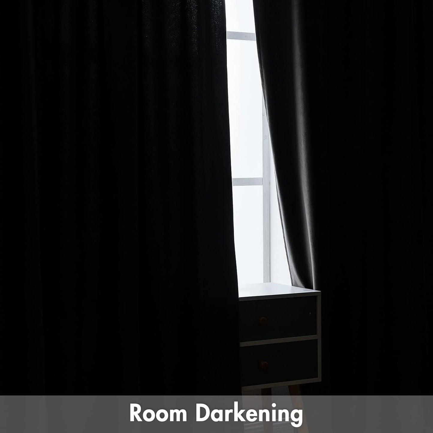 MIULEE Black Velvet Curtains Thermal Insulated Blackout Halloween Curtain Drapes for Bedroom Living Room Darkening 63 Inches Long Curtains Panels Rod Pocket Set of 2