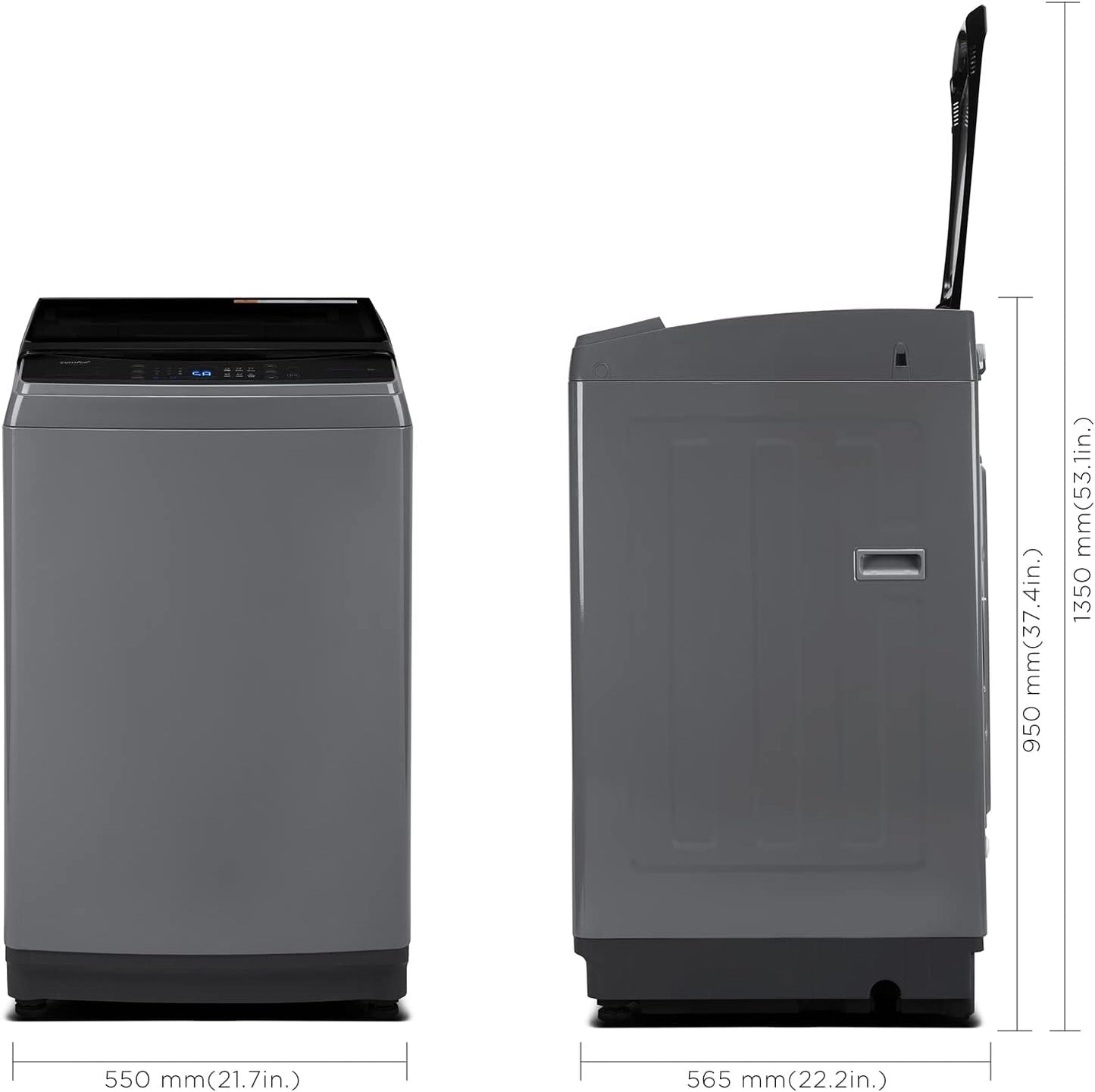 COMFEE??Washing Machine 2.4 Cu.ft LED Portable Washing Machine and Washer Lavadora Portátil Compact Laundry, 8 Models, Environmentally Friendly, Child Lock for RV, Dorm, Apartment Magnetic Gray