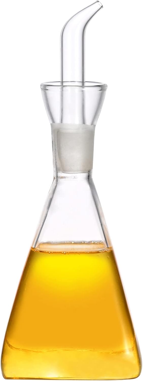 ELETON Olive Oil Dispenser Borosilicate Glass Bottle - 8 oz 250ml Non Drip Dispenser - Leak Proof Pourer Vinegar Drizzler Cruet - Easy Clean Drip Free Bottles for Kitchen