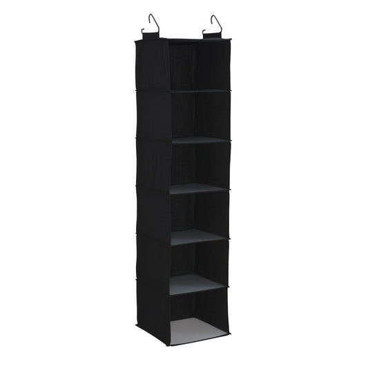 Household Essentials Black 6 Shelf Hanging Closet Organizer Shelf