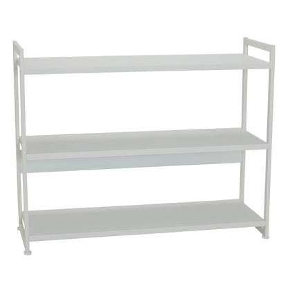 Household Essentials Jamestown Wide 3 Shelf Open Storage Bookshelf Scandinavian White and White