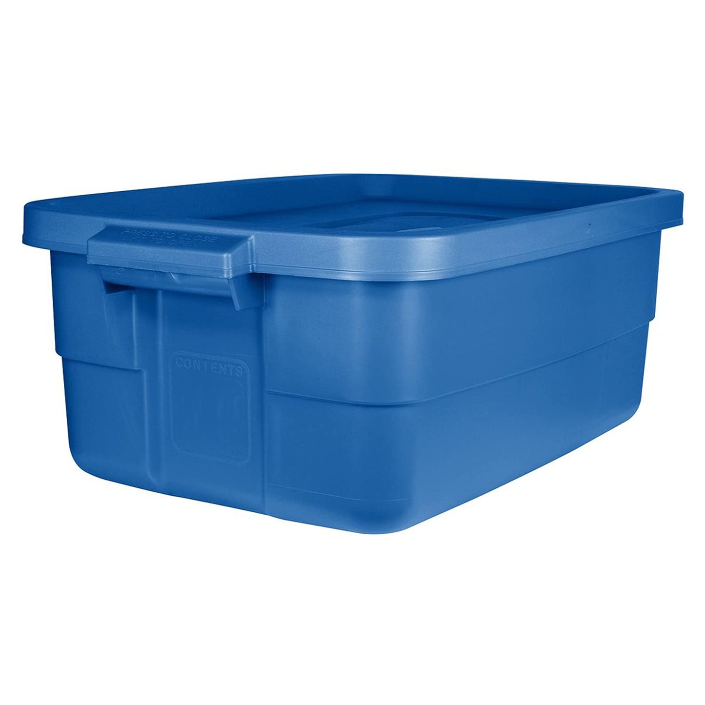 Rubbermaid Roughneck Tote 10 Gal, 6 Pack, Made in USA, Heritage Blue, Rugged Plastic Stackable