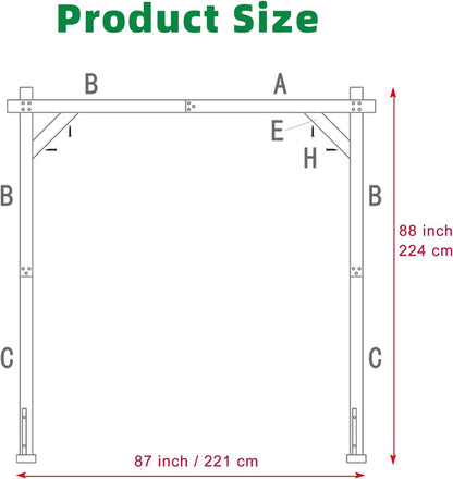 7.3FT Wooden Wedding Arch Stand Square Wood Arch Wedding Arbor for Ceremony Party Proposal Scene Garden