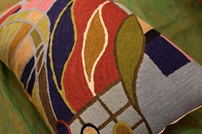 Lumbar Hundertwasser Throw Pillow Cover Biomorph Abstract Pillowcase Modern Couch Cushion Farmhouse Chair Pillowsham Outdoor Chair Cushions Handmade Wool Size 14x20