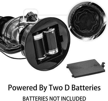 YAKii LED Vintage Lantern Metal Hanging Hurricane 12 LED Dimmer Switch Warm White Battery Operated Power Outage Indoor Camping Lighting Outdoor Brooklyn Decoration(Black)