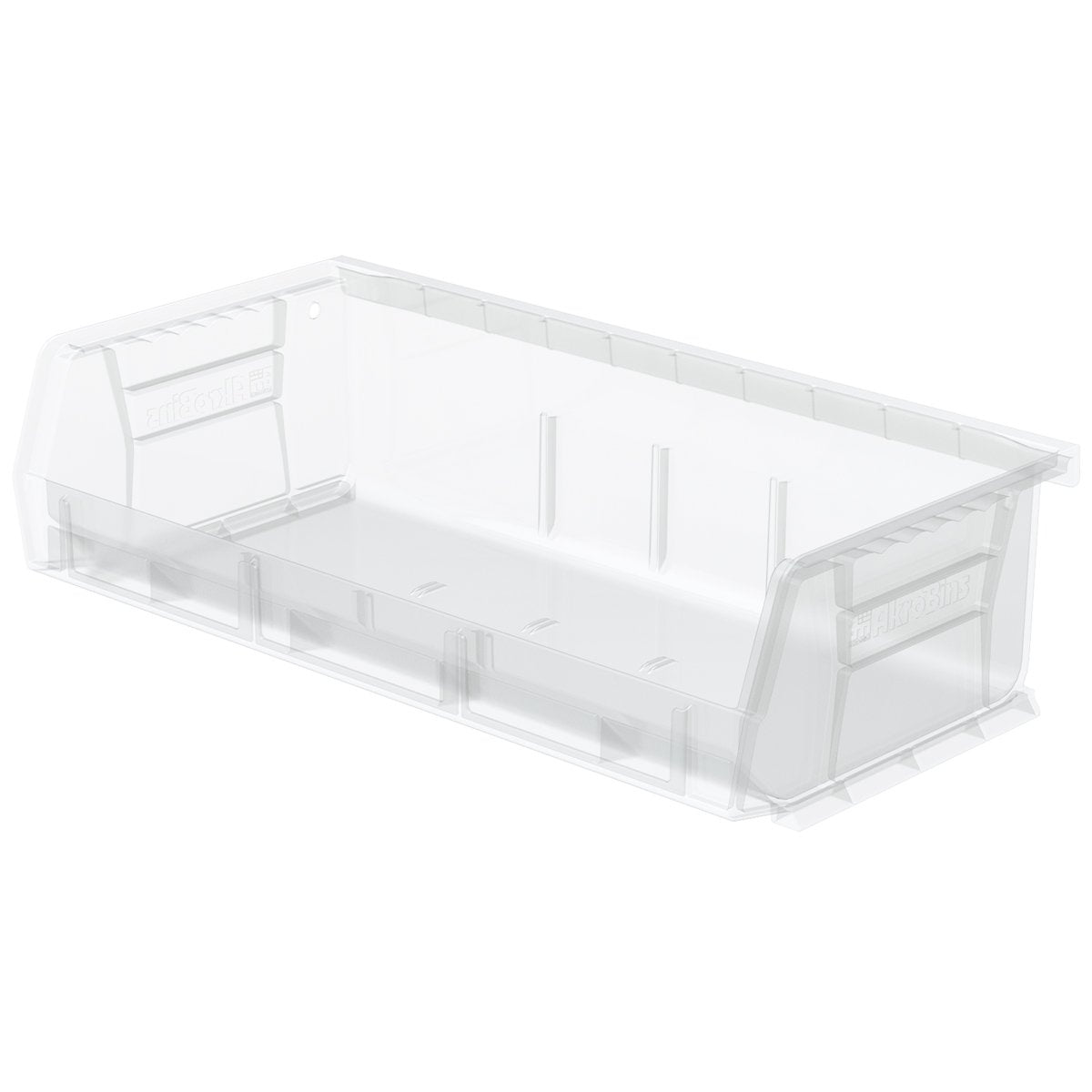 Akro-Mils 30232 AkroBins Plastic Storage Bins, 5"x11"x3", Clear, 8-Pack