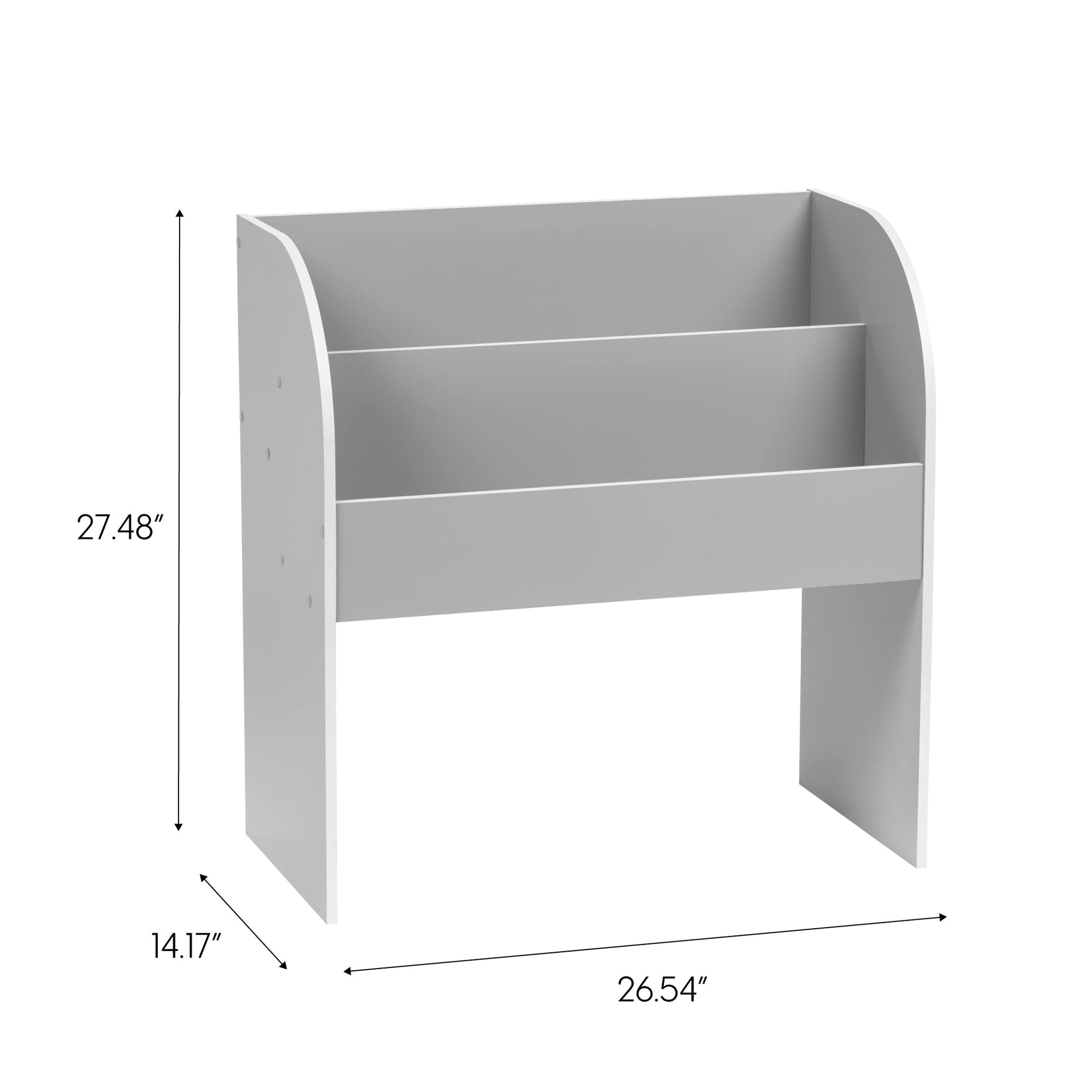 IRIS USA 2-Tier Wooden Bookshelf with Deep Compartments, Gray