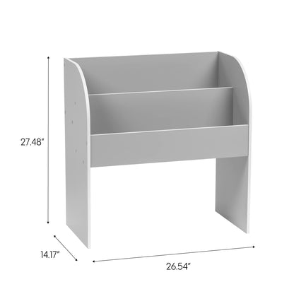 IRIS USA 2-Tier Wooden Bookshelf with Deep Compartments, Gray