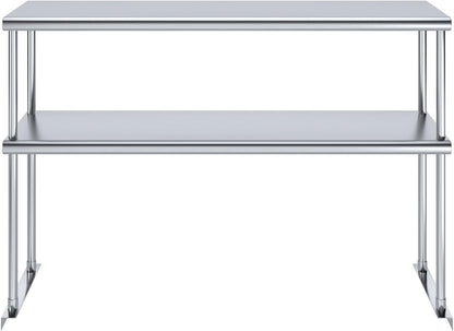 AmGood Double OverShelf Stainless Steel NSF - Many (48" Long x 12" Deep)